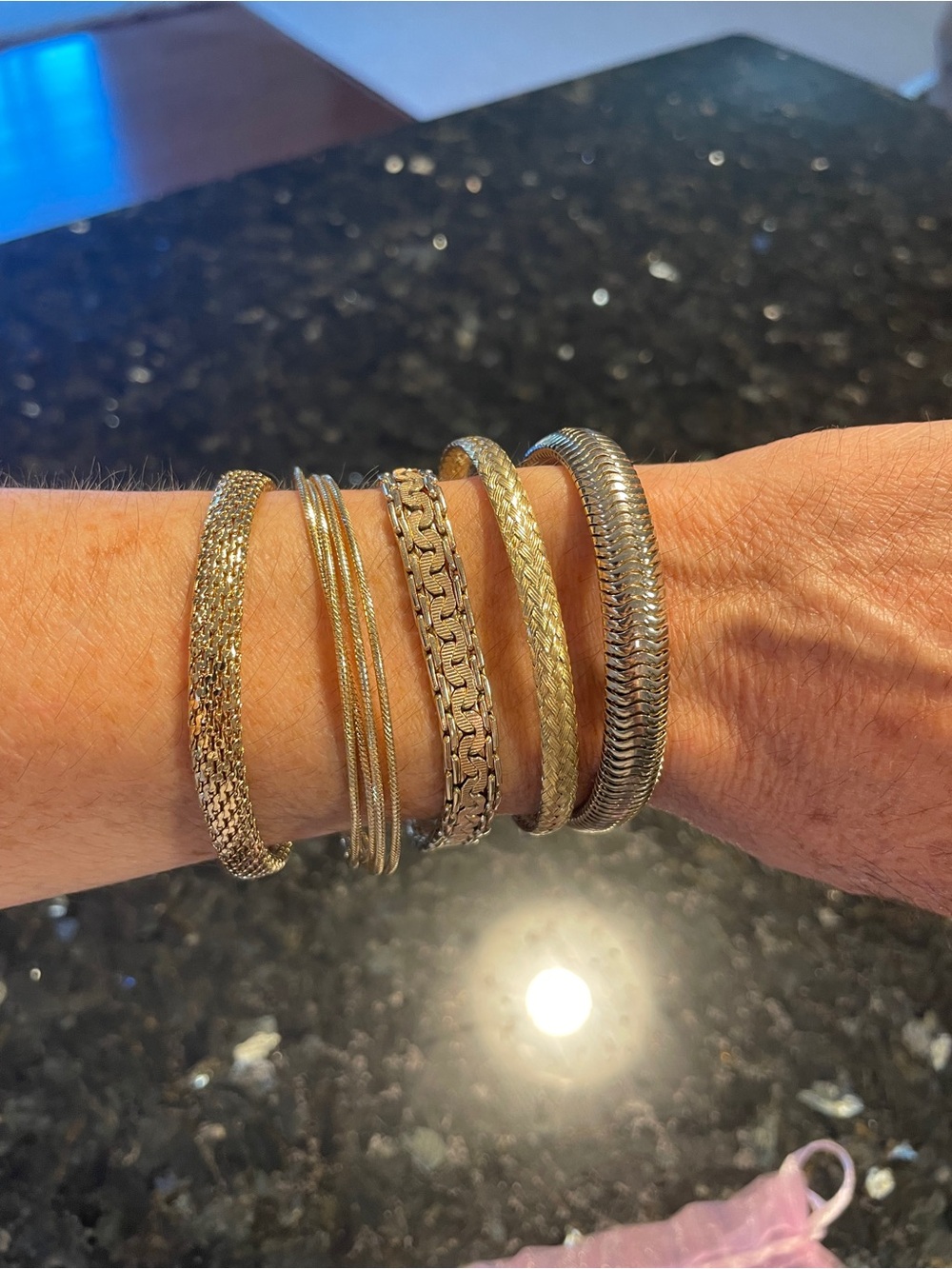 Set of 5 Vintage Mixed Bracelets including Monet and 12GF